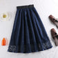 Spring And Summer Elastic High Waist Slimming Lace Crochet Hollow Large Swing A- Line Umbrella Skirt