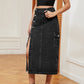 European And American Girls Half Elastic Denim Cargo Pants Casual Skirt