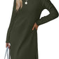 European And American Round Neck Slit Hemline At Hem Sweater Long Sleeve Casual Dress