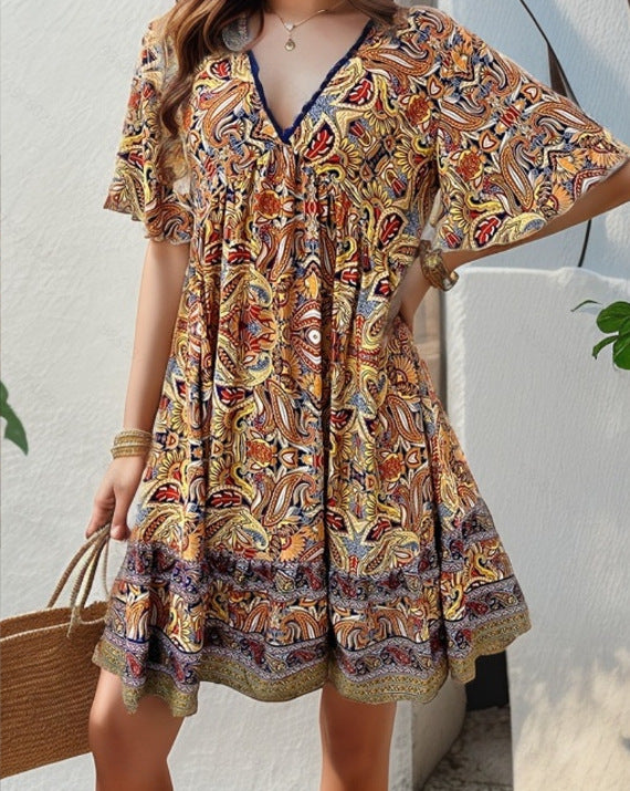 Female Casual Printing Ladies Dress