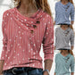 Women's Irregular Collar Printed Long Sleeve Top