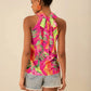 Tropical Plant Printed Women's Tight Fitting Vest