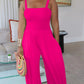 Women's Clothing Solid Color Casual Strap Tube Top Wide Leg Jumpsuit