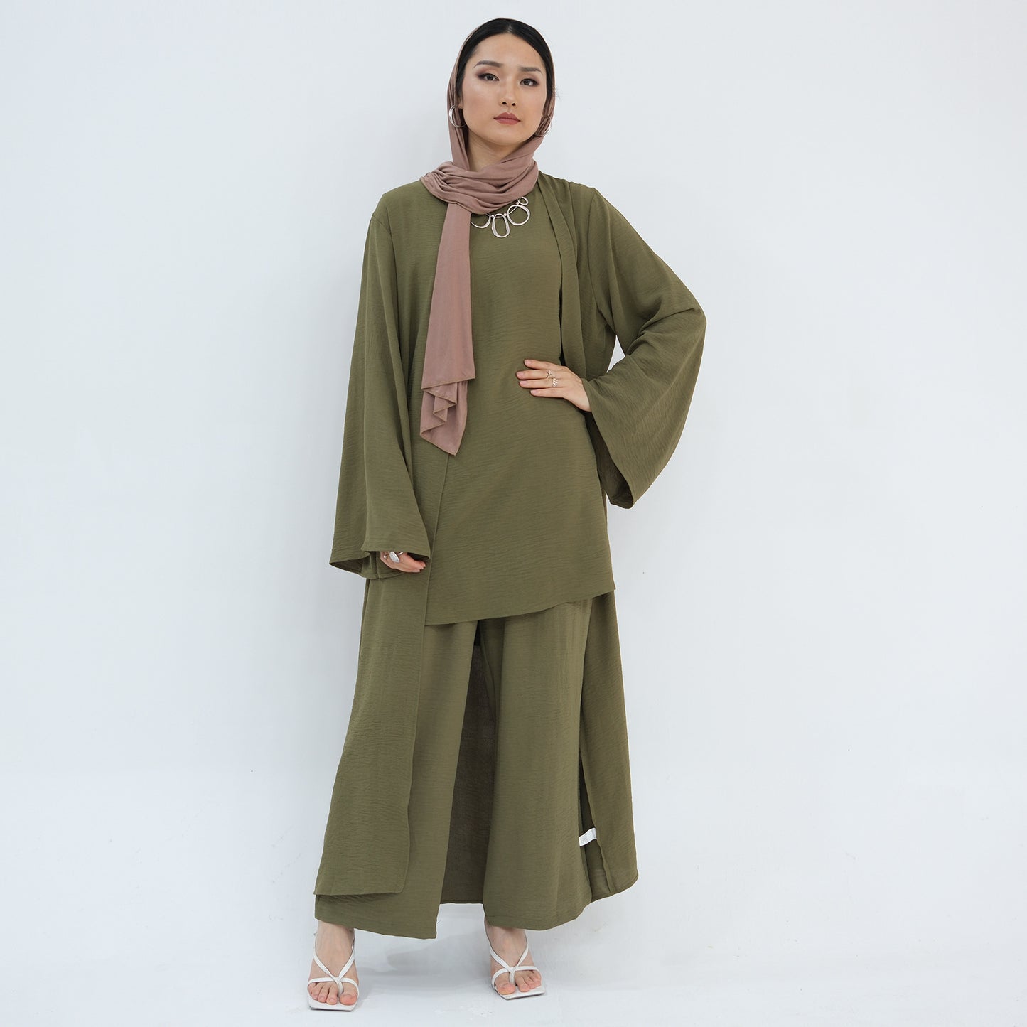 Women's Turkish Solid Color Three-piece Set Suit