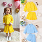 Solid Color Shirt With Ruffled Shorts Two-piece Set
