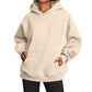 Sweats à capuche pour femmes avec poches, sweat-shirt tendance uni, pull à capuche surdimensionné, vêtements pour femmes