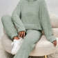 Women's Solid Color Plush Hooded Long Sleeve Trousers Suit