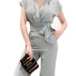 V-neck Lace-up Clothes Korean Style Graceful Tops Pants Business Suit