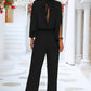 Women's Clothing Stand Collar Jumpsuit With Loose Split Long Sleeves