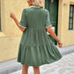 European And American Style Stand-up Collar A-line Dress