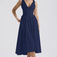 Robe longue à bretelles coupe ajustée, imprimé mode style européen et américain