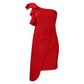 Fashion Diagonal Collar Ruffled Hip-wrapped Temperament Ol Dress