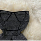Ensemble deux pièces sexy à volants et strass pour fille sexy