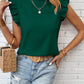 Fashion Ruffles Round Neck Short Sleeve Top
