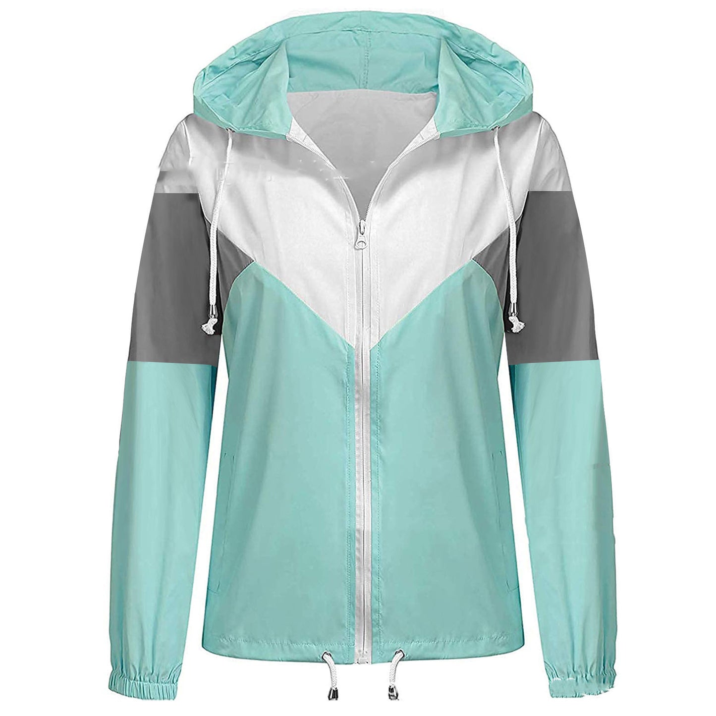 New Stitching Hooded Long-sleeved Women's Windbreaker