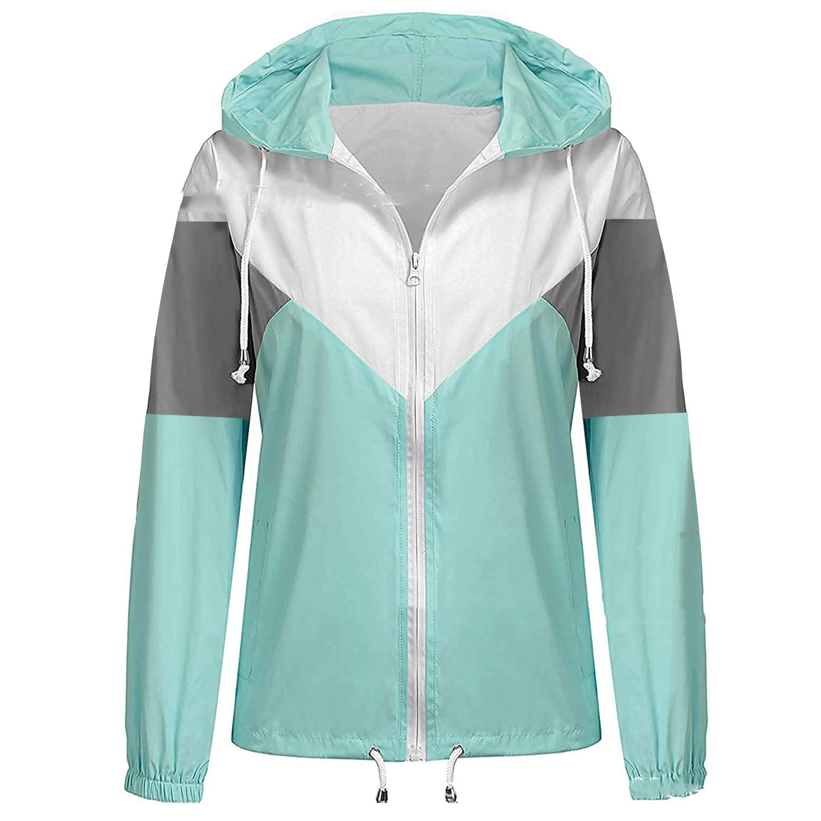 New Stitching Hooded Long-sleeved Women's Windbreaker