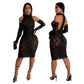 Fashion Personality Sheath Sequins Dress Women