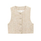 Fashionable Textured Short Vest With Belt Textured Culottes