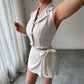 Elegant Solid Color Vest And Skirt Two-piece Set For Women