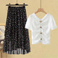 Chic Chiffon T-shirt And High-waisted Skirt Two-piece Set