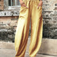 Pantalon sarouel pour femme avec poches, taille haute, décontracté, pour la plage, ample, pour l'été