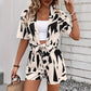 Printed Set Loose-fitting Shirt And Shorts Two-piece