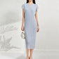 Fashion Pleated Mesh Fake Two Pieces Dress Women