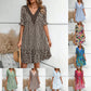 Fashion V-neck Loose Short Sleeve Dress
