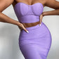 Tube Top High Waist Short Skirt Two-piece Set