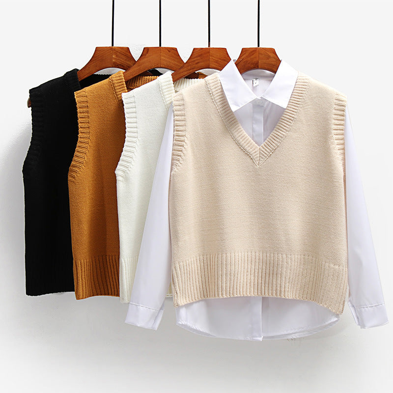 Waistcoat Short Loose Sleeveless Waistcoat Sweater