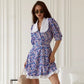Women's Sweet Doll-Neck Short-Sleeve Floral Dress