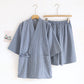 Japanese Lace-up Kimono Pajamas Men's Cotton Washed Loose