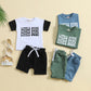 Sports Suit Letter Short Sleeve