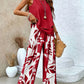 Print Suits Sleeveless Double-layer Vest And Loose Straight Pants