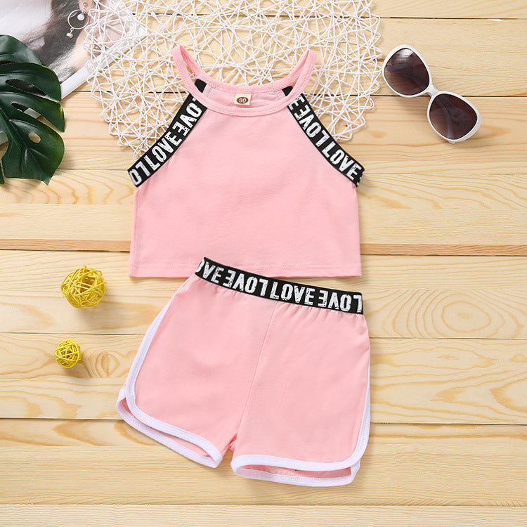 Ensemble deux pièces pour bébé fille, tenue de sport d'été fine, short décontracté et confortable, en pur coton