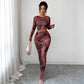 Long-sleeve T-shirt And Tight Long Skirt Set