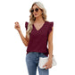 V-neck Ruffled Short Sleeve Women's Top