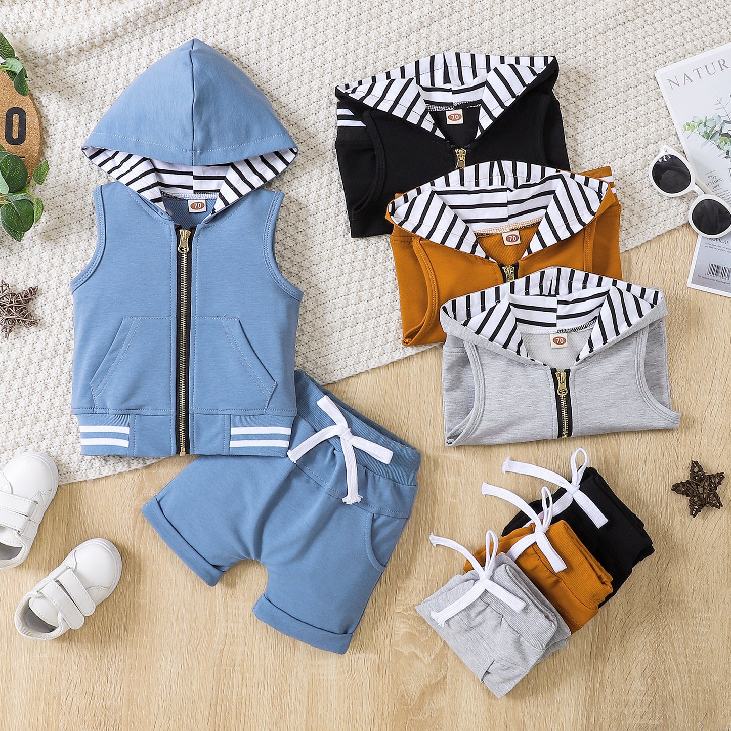 Fashion Children's Zip-up Shirt Suit