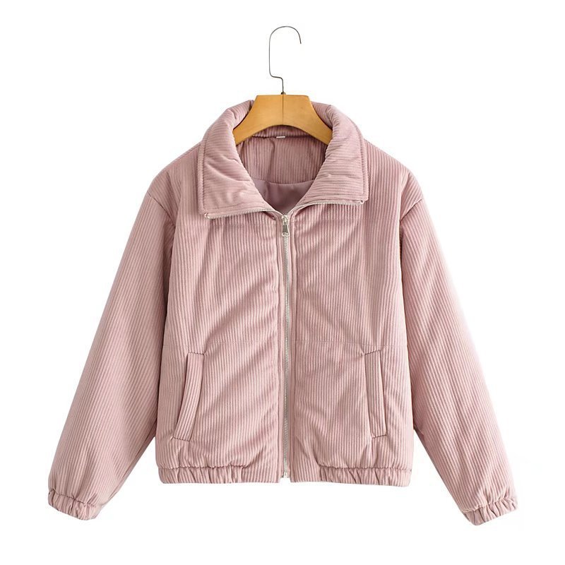Manteau matelassé en velours côtelé et coton pour loisirs urbains et mode urbaine
