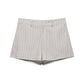 Thin Belt Striped Blazer Mini Shorts