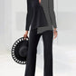 Women's Fashion Temperament Color Matching Loose Trousers Two-piece Suit