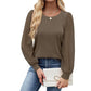Women's Round Neck Chiffon Puff Sleeve Fashion