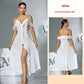 Multi-color Mesh Sequin Off-the-shoulder V-neck Split Dress