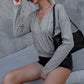V-neck Long-sleeved Pullover Hooded Casual Sweater
