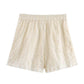 Women's New Loose Embroidered Half Elastic Shorts Short Sleeve Top Suit