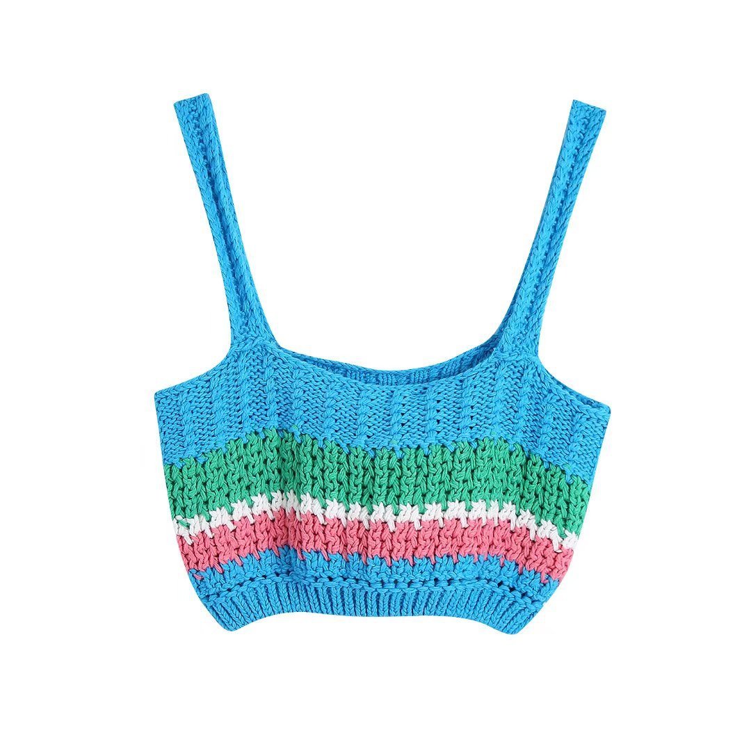 Women's Striped Sweater Knit Jacket Top