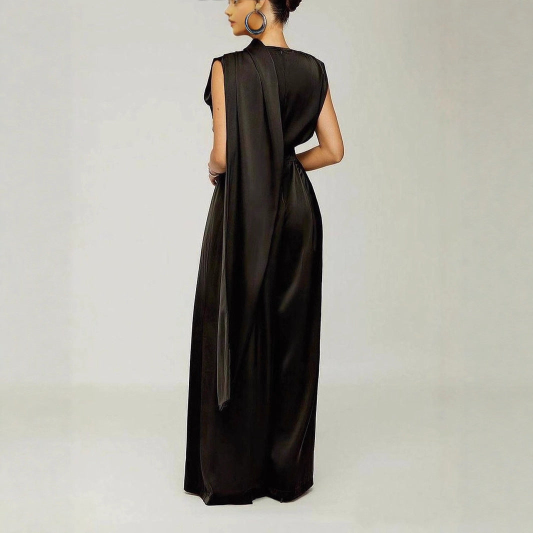 Women's Solid Color Slim-fit Jumpsuit Loose Casual Pants