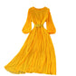 Round Neck Pleated Polka Dot Chiffon Dress