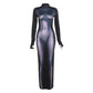 Women's Fashion 3D Body Print Round Neck Long Sleeve Slim Hip Bag Dress
