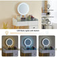 Dressing Table With LED Lights Glass Top Dressing Table With Extendable Side Table 5 Drawers Dressing Table With Mirror And Stool For Bedroom